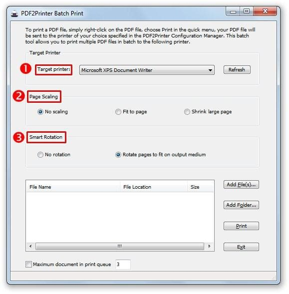 PDF2Printer for Windows multiplos PDFs